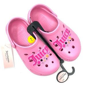 JUICY COUTURE Clogs Shoes Kids Little Girls SIZE 1M Barbie Pink Gems Sandals NWT